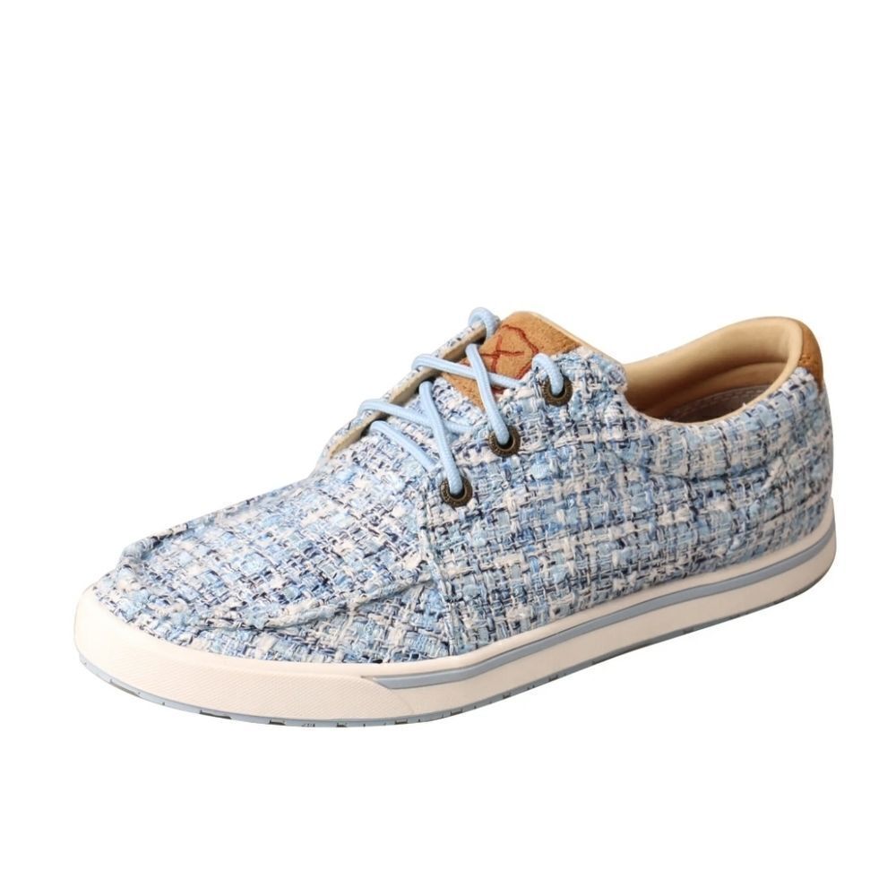 Twisted X Women Blue White Kicks Moc Toe Lace Up Casual Sneaker Shoe Size 8 Bin2